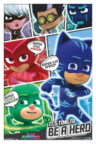 Vista 13 de Trends International PJ Masks - Póster de pared, 14.725 x 22.375 pulgadas, versión enmarcada de madera de granero