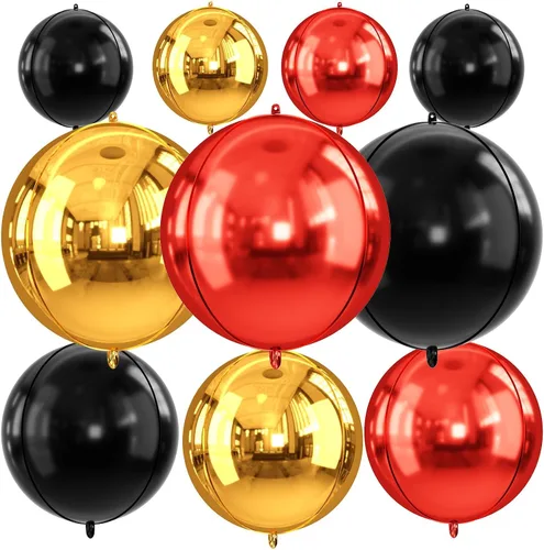 Vista 19 de Globos redondos de papel de aluminio para baloncesto, globos de helio 4D de 22 pulgadas, 18 pulgadas, 15 pulgadas, balón de baloncesto negro