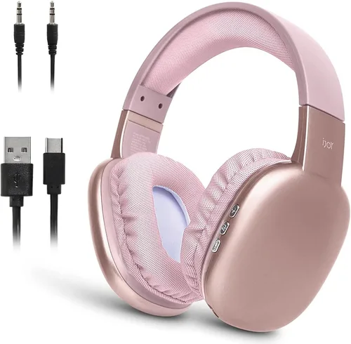 Vista 10 de iJoy - Auriculares ultra inalámbricos con micrófono, auriculares Bluetooth inalámbricos recargables sobre la oreja con 10 horas de reproducción