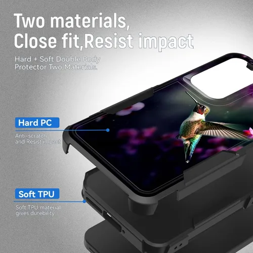 Vista 621 de Funda para Galaxy A14 5G, resistente de doble capa híbrida de policarbonato duro, goma suave, a prueba de golpes, funda protectora resistente