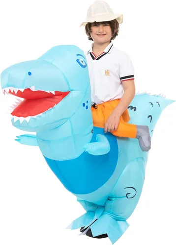 Vista 4 de IHGYT Inflatable Costume for Kids Blow up Dinosaur Costume for Boys and Girls Halloween Party Riding T Rex Out Outfits Kids