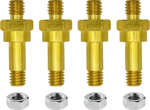 Vista 8 de Ampper 3/8"-16 y 3/8"-24 pernos de terminal de batería de poste lateral largo de latón, poste lateral estándar de batería extensor compatible