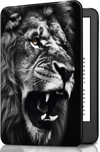 Vista 34 de Funda para Kindle básico de 6 pulgadas (11.ª generación), múltiples ángulos, piel sintética, delgada, con función de encendido y apagado automático