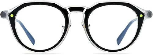 Vista 4 de HEPIDEM Marco de lentes de acetato para hombre, lentes ópticos retro redondos cuadrados