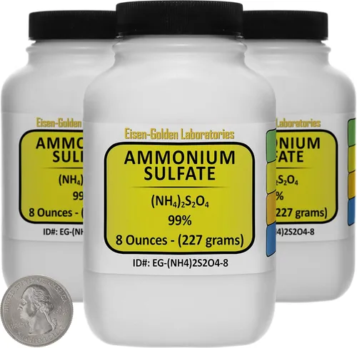 Vista 7 de Sulfato de amonio [(NH4)2SO4] 99% ACS grado polvo 1 libra en dos botellas ahorradoras de espacio