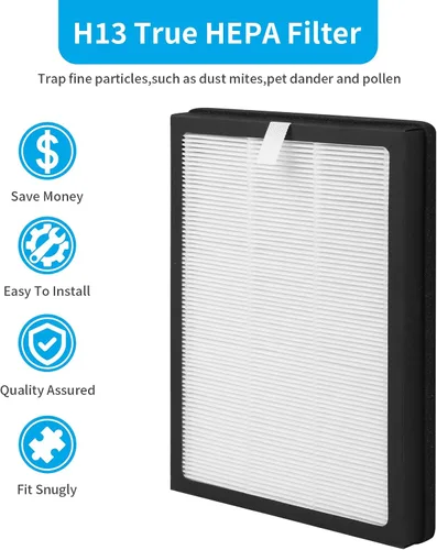 Vista 4 de Paquete de 2 filtros de repuesto CAP-500FPK compatibles con purificador de aire Cuisinart CAP-500FPK, filtración 3 en 1