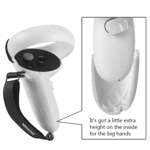 Vista 4 de Nsiucion Touch Controller Grip Cover for Oculus Quest 2 VR Game Controller, Anti-Throw Handle Protective Sleeve with Adjustable Wrist Knuckle Strap