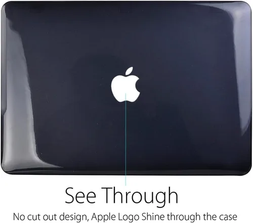 Vista 3 de UESWILL Compatible con carcasa rígida transparente brillante para MacBook Air de 11 pulgadas, modelo A1370 A1465, color negro