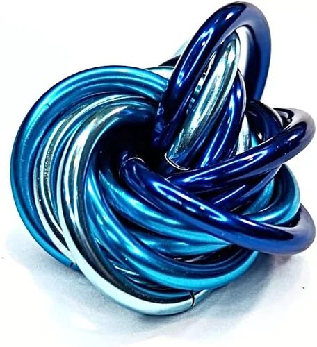 Vista 29 de Bola Fidget Möbii (MultiColor): Herramienta de juguete silenciosa para aliviar el estrés, ansiedad y estimular el ADHD para el hogar, viajes Cromo