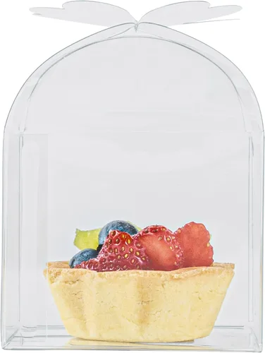 Vista 10 de Restaurantware - Cajas de recuerdo de boda de 2.8 x 2.4 pulgadas, 100 cajas de dulces transparentes con parte superior de trébol. Para bodas, baby