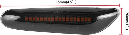 Vista 5 de Luz de marcador lateral ámbar dinámico LED intermitente secuencial de señal de giro Asamblea reemplazo para BMW E82 E87 E90 E91 E92 E93 E60 E46 E83