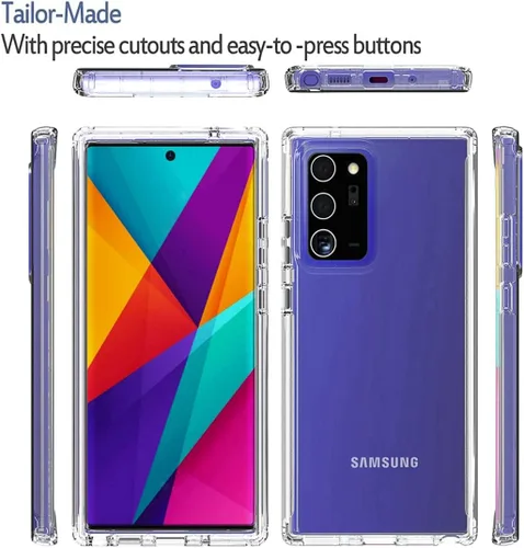 Vista 5 de Funda compatible con Galaxy Note 20 Ultra 5G, SM-N986U con protector de pantalla de vidrio templado, cuerpo completo, a prueba de golpes