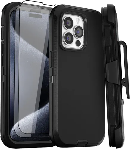 Vista 11 de Funda para iPhone 11 con Clip para Cinturón, Soporte y 2 Protectores de Pantalla, Protección Completa Resistente, Funda a Prueba de Golpes y Caídas