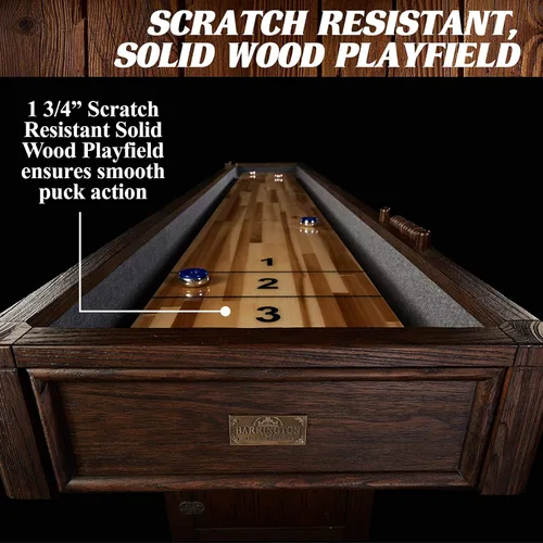 Vista 2 de Barrington Billiards 12' Webster Shuffleboard Table with Scratch-Resistant Playfield and 8 Puck Set