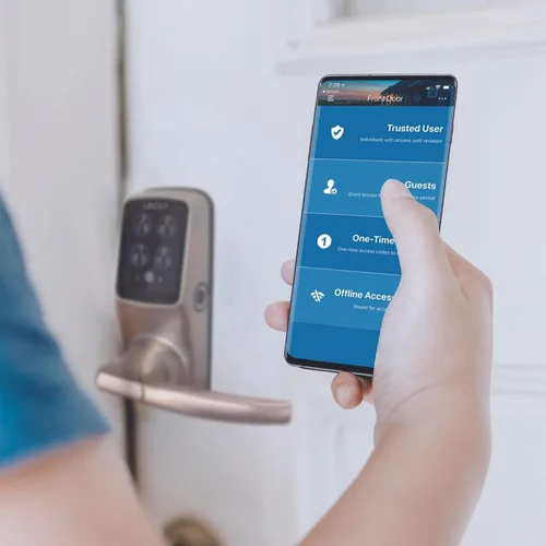 Vista 2 de Lockly Secure Plus - Cerradura inteligente Bluetooth para puerta, entrada sin llave con teclado digital PIN Genie®, cerradura de puerta delantera