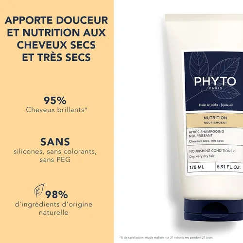 Vista 2 de PHYTO NOURISHMENT Acondicionador nutritivo con aceite de jojoba, para cabello seco, acondicionador hidratante e hidratante, 5.91 fl. oz