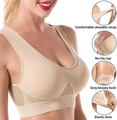 Vista 3 de Mandurs Stainlesh - Brasier transpirable transpirable con efecto levantador, brasier de aire para mujer