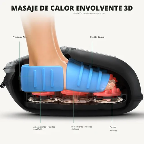 Vista 3 de Medcursor - Máquina masajeadora de pies con calor, masaje de pies proporciona alivio para músculos cansados y plantares, terapia de amasado