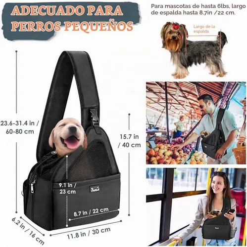 Vista 2 de Lukovee - Eslinga para mascotas, manos libres, papoose de fondo duro para cachorros y perros pequeños