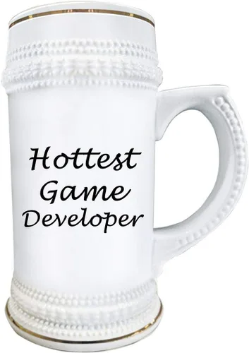 Vista 2 de Regalos divertidos para el desarrollador de juegos más popular, taza de cerveza de 22 onzas, vasos de cerámica novedosos – Diseño de videojuegos