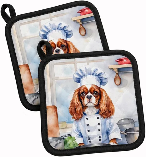 Vista 157 de Caroline's Treasures Coton de Tulear El Chef Par de Agarraderas de Ollas de Cocina Resistentes al Calor Juegos de Agarraderas de Ollas Almohadillas