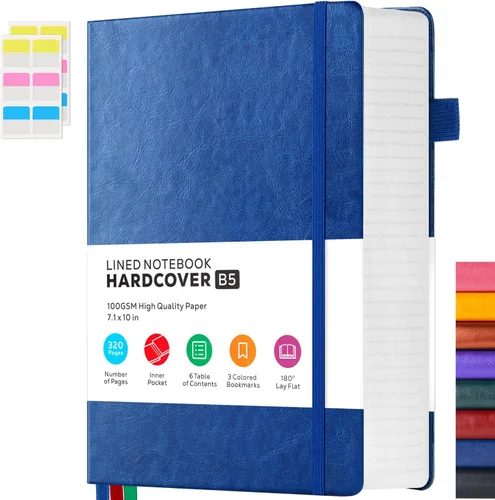 Vista 19 de FOCUS DAY Cuaderno de tapa dura 8.5 x 11, cuaderno de 320 páginas tamaño A4 grande para la universidad con líneas para la escuela y el trabajo, gran
