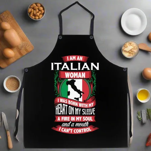 Vista 4 de P.S. I Love Italy Delantal italiano para mujer – Delantal italiano con diseño fresco y lindo para hombres y mujeres