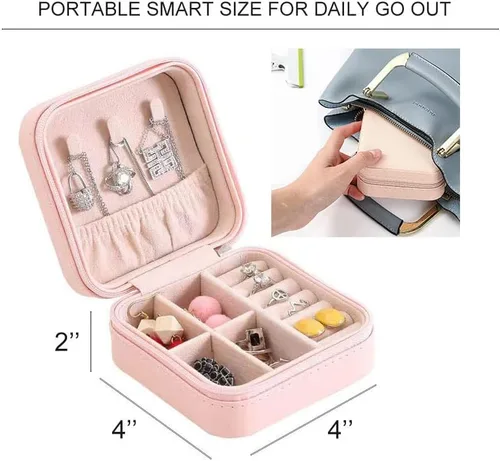 Vista 2 de Estuche organizador de viaje portátil personalizado para mujeres y niñas, regalos, nombre personal y flores de nacimiento, caja de almacenamiento