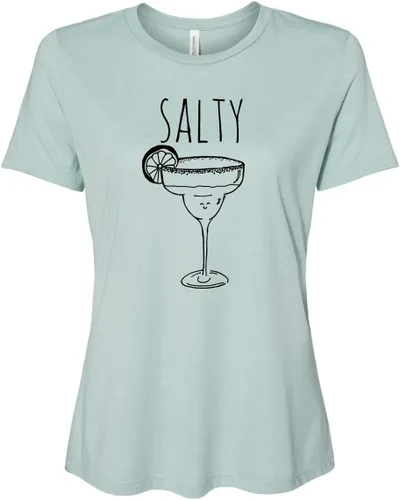 Vista 23 de Cute Women's Screen Printed Crew Neck Tee, Shirts With Sayings, Dusty Blue or Olive