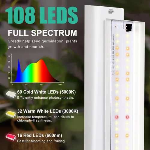 Vista 4 de FOXGARDEN Soporte de Luz de Cultivo, Iluminación LED Avanzada para el Crecimiento de Plantas con Temporizador de 4/8/12H, 6 Opciones de Atenuación