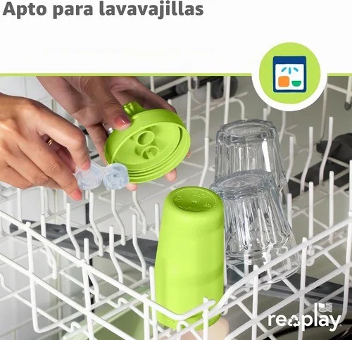 Vista 7 de Re-Play Vasos para sorber a prueba de derrames, reutilizables, 10 onzas, juego de 6, aptos para lavavajillas y microondas, fabricados en Estados