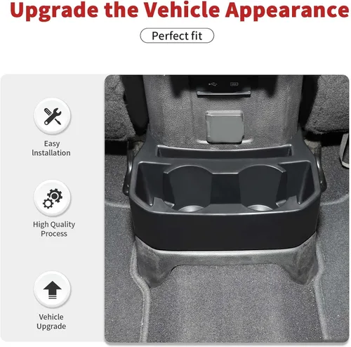 Vista 3 de Portavasos trasero apto para Jeep Wrangler JL JLU y Gladiator JT 2018-2026, caja de almacenamiento para asiento trasero, bandeja organizadora