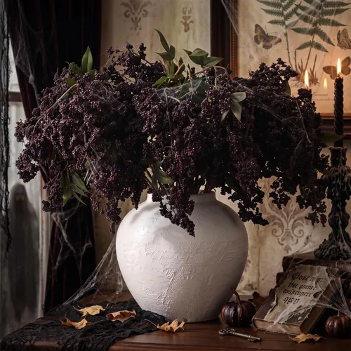 Vista 26 de Zeyune 3 tallos de bayas artificiales de 35 pulgadas, decoración