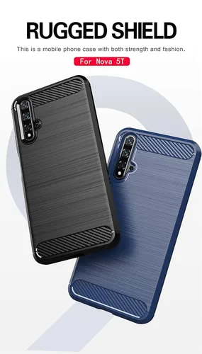 Vista 6 de Asuwish Funda de teléfono para Huawei Nova 5T/Honor 20 con protector de pantalla de vidrio templado y accesorios para celulares, silicona TPU suave