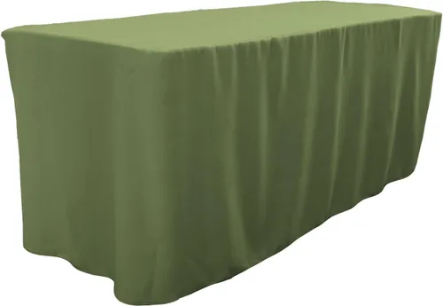Vista 10 de LA Linen Mantel ajustable de popelina de poliéster, 96.2 in de largo x 30.0 in de ancho x 76.2