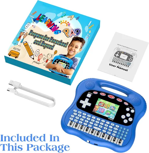 Vista 6 de Tableta de aprendizaje para niños, pantalla a color HD de 3.0 pulgadas, alfabeto, palabras, matemáticas, juegos, música, preescolar, electrónica