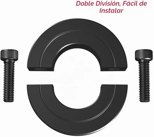 Vista 3 de Collar de eje de sujeción, chapado de óxido negro, acero al carbono de tamaño de orificio de 1 pulgada con revestimiento de óxido negro, 2 piezas