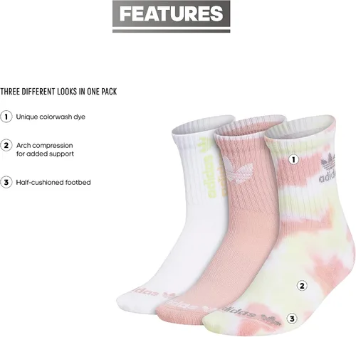 Vista 2 de adidas Originals Calcetines de cuarto de baño de color para mujer (3 pares)