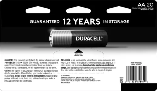 Vista 2 de Duracell Coppertop AA Baterías, 20