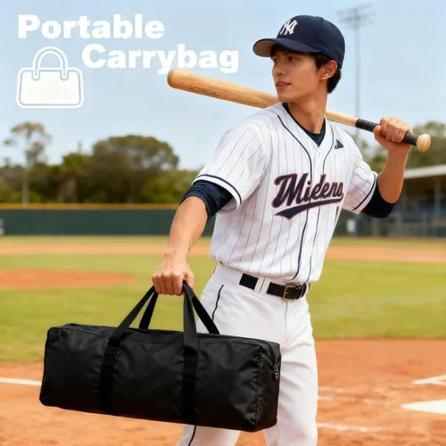 Vista 6 de Baseball Barrier Backstop Net Heavy Duty Portable with Carry Bag for Softball Lacrosse Training for Backyard Adults Practice