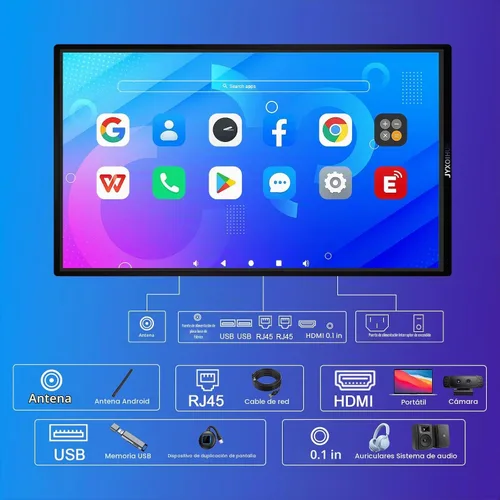 Vista 9 de 49" Smart Board 4K Android 12 8GB+64GB, para oficina y aula
