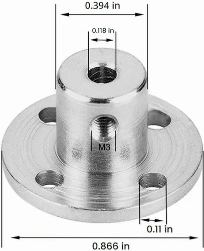 Vista 3 de Conector de acoplamiento de brida de 3 mm, accesorio acoplador de modelo de guía rígida, accesorios de eje para motores de modelo RC, bricolaje, 4