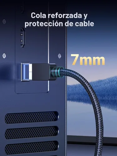 Vista 5 de UGREEN Cable Ethernet Cat 8 de 1.5 pies, cable de red trenzado de alta velocidad de 40 Gbps 2000 Mhz Cat8 RJ45 blindado para interiores, cables LAN