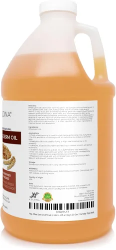 Vista 3 de velona Aceite de germen de trigo grado USP 64 onzas líquidas Aceite portador 100% puro y natural Sin refinar, prensado en frío Cocina, cara