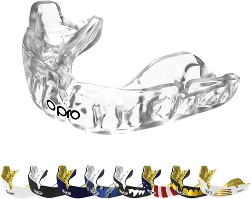 Vista 11 de OPRO Protector bucal instantáneo de ajuste personalizado, comodidad, protección y ajuste a nivel de dentista - Protector bucal moldeable para fútbol
