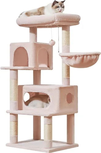 Vista 16 de Taoqimiao - Árbol para gatos, torre de 38.5 pulgadas para gatos de interior, adecuada para gatitos con lujoso condominio para gatos con cestas
