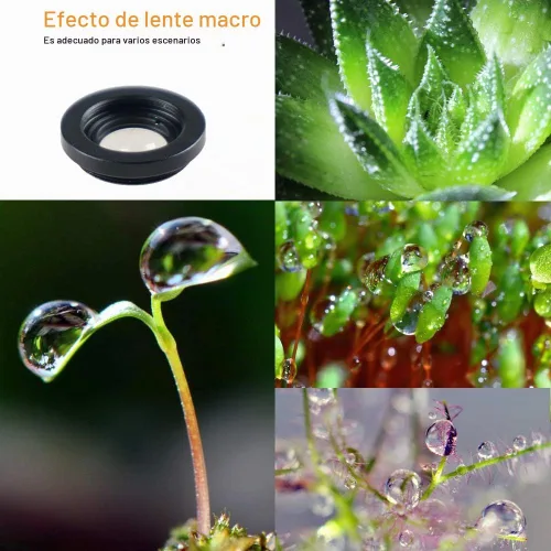 Vista 8 de SEVENKA Kit de lente de cámara de teléfono celular, lente teleobjetivo 18X con obturador remoto, trípode, ojo de pez, macro y lente gran angular