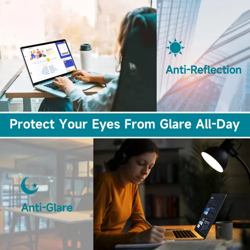Vista 6 de Paquete de 2 protectores de pantalla antiluz azul de 16 pulgadas para Lenovo/Dell/HP/ASUS/LG, reduce la fatiga ocular, antirreflejos, bloqueo de luz