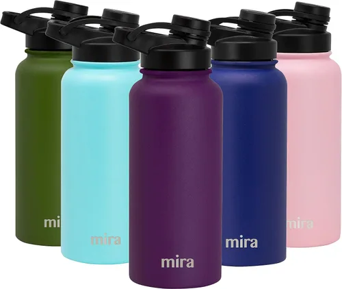 Vista 10 de MIRA - Botella de agua deportiva de acero inoxidable con aislante, termo de metal que mantiene el frío durante 24 horas y el calor durante 12 horas