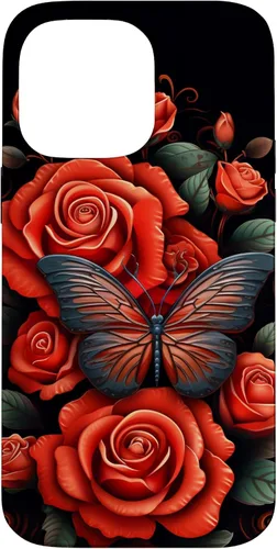 Vista 21 de Cute Butterfly Red Floral Flower Butterfly Rose Case for iPhone 17